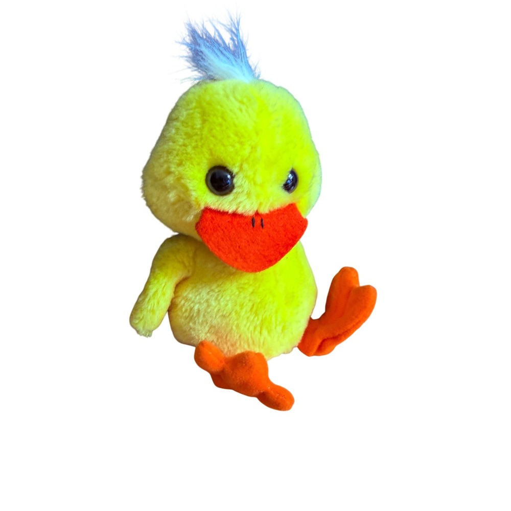 Vintage 1982 Dakin yellow small duck plush duckling 5.5"
